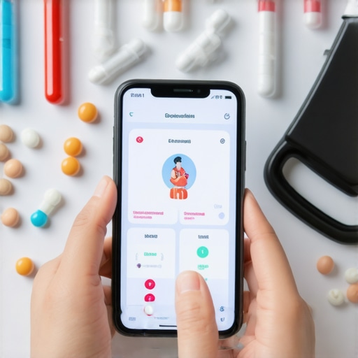 Digital Tools for Weight Loss Success A person managing their weight loss journey using smartphone apps and wearable devices.