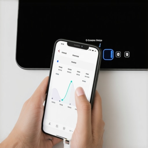 Person consciously tracking weight and health metrics using mobile apps and digital devices to maintain weight loss progress