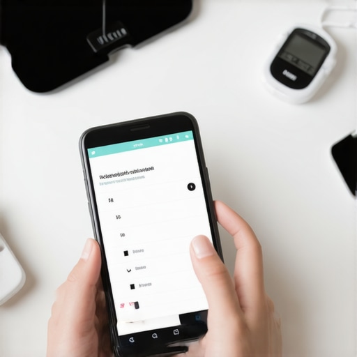 Person using health tracking gadgets for weight management.