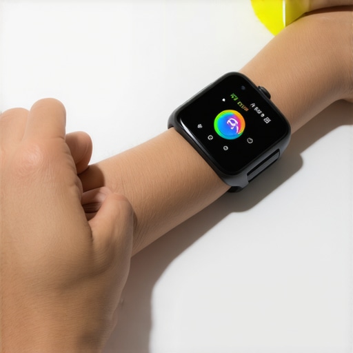 Using Digital Tools for Weight Loss Person tracking health metrics with wearable device and smartphone.