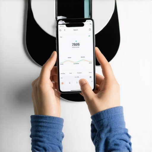 Person tracking weight and body composition using a smartphone and smart scale.